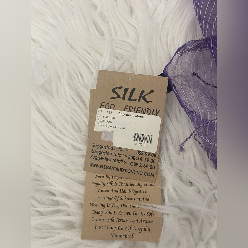 SOLD Fleurs natural silk scarf by elegant additions - Picture 2 of 9